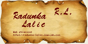 Radunka Lalić vizit kartica
